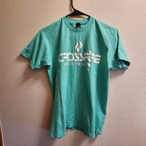 Pre-owned, Great condition Crossfire Youth Ministries T-shirt Aqua Men's Medium
